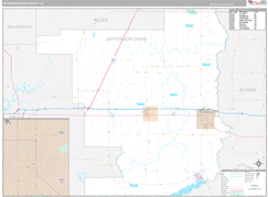 Jefferson Davis Parish (County), LA Digital Map Premium Style